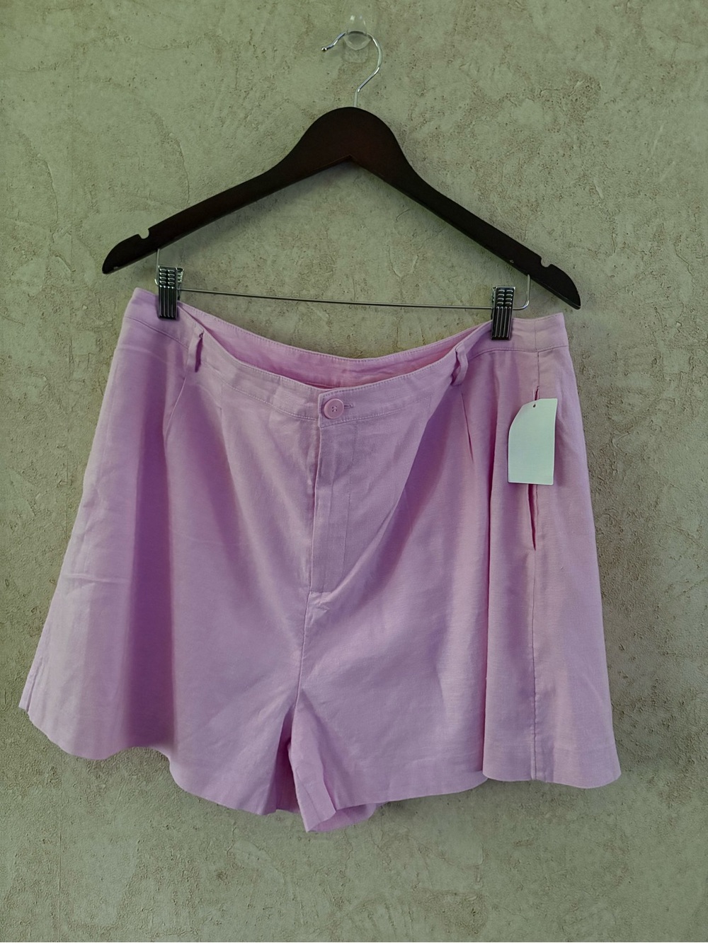 Open Edit Pleated Linen Blend Shorts - Picture 2 of 6